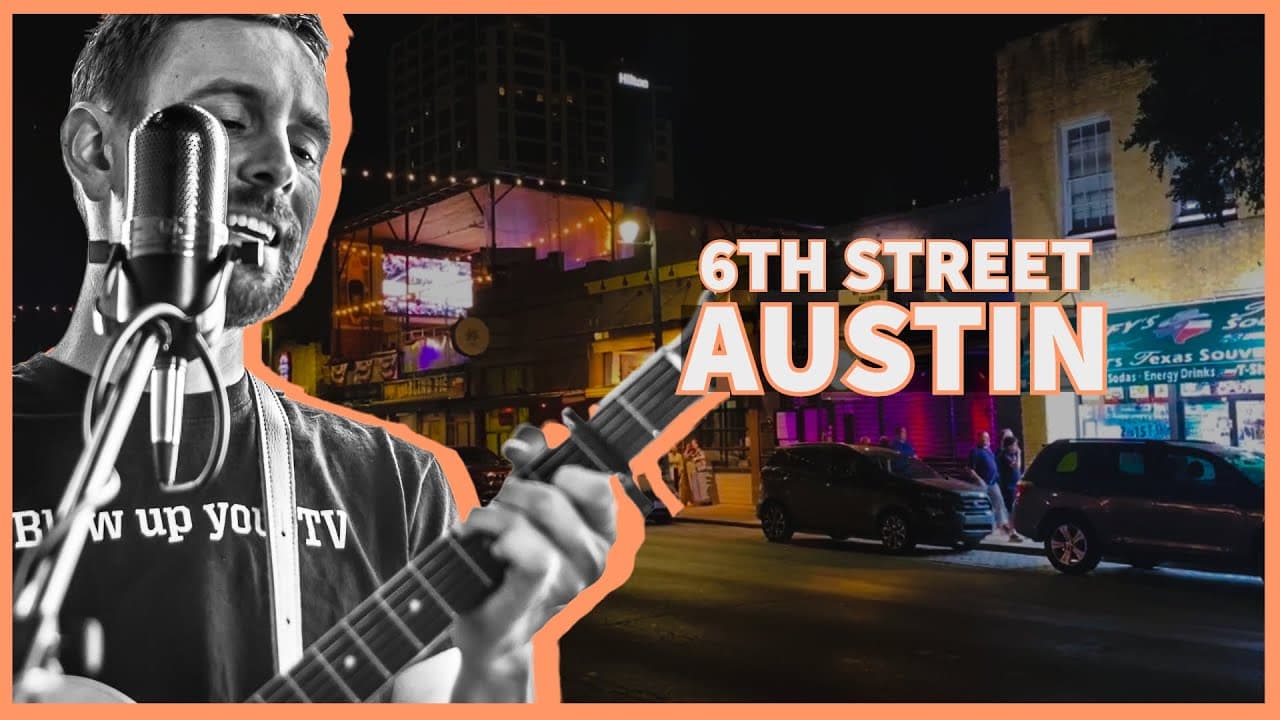 A walking tour of Austin's 6th Street (live music)