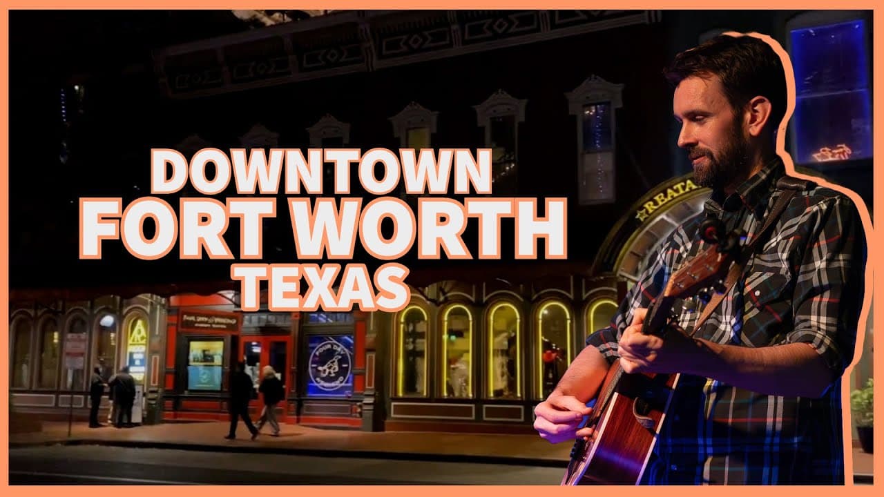Downtown Fort Worth at Night: Live Music at Red Goose Saloon & Walking Houston Street